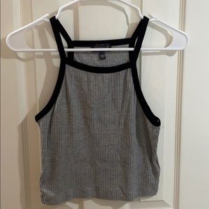 Grey/Black halter style crop top from Top Shop